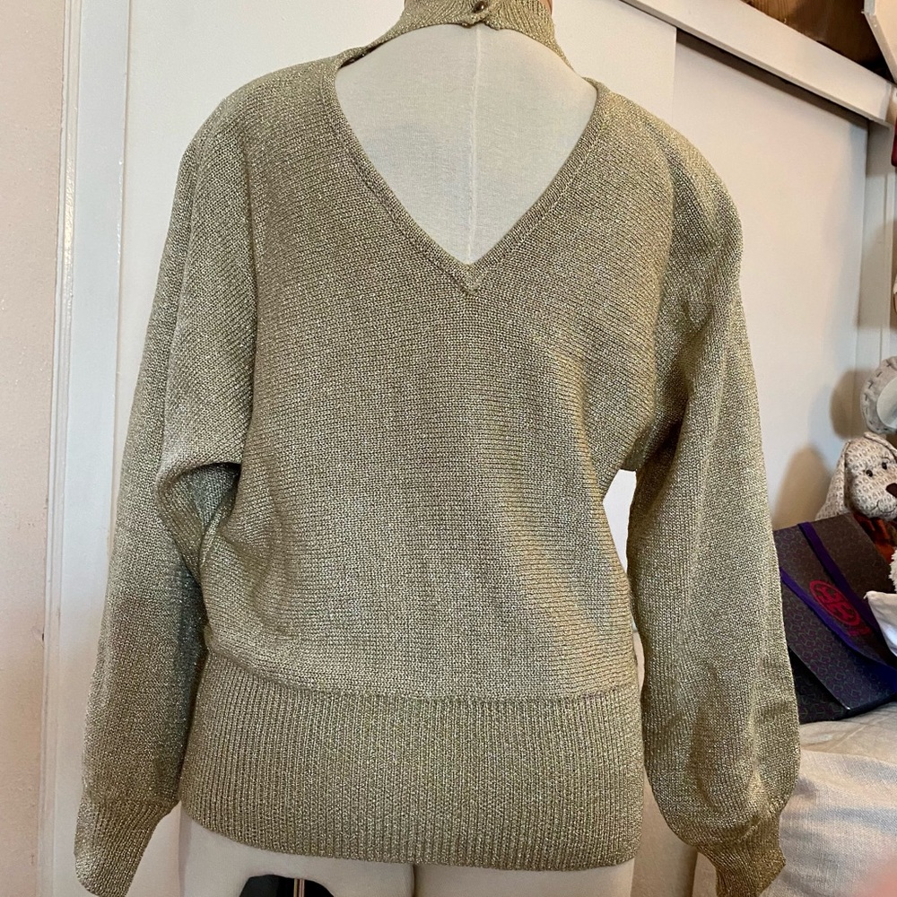 Vintage CACHÉ beautiful, gold sweater like new - Picture 3 of 15